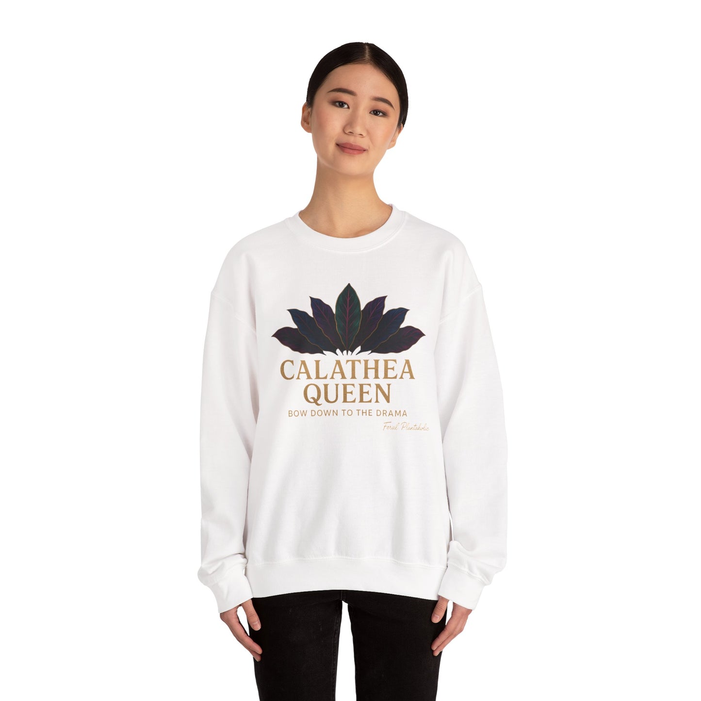 Calathea Queen Sweatshirt - Cozy Crewneck for Plant Lovers, Gift for Gardeners, Lounge Wear, Botanical Fashion, Nature Inspired Apparel