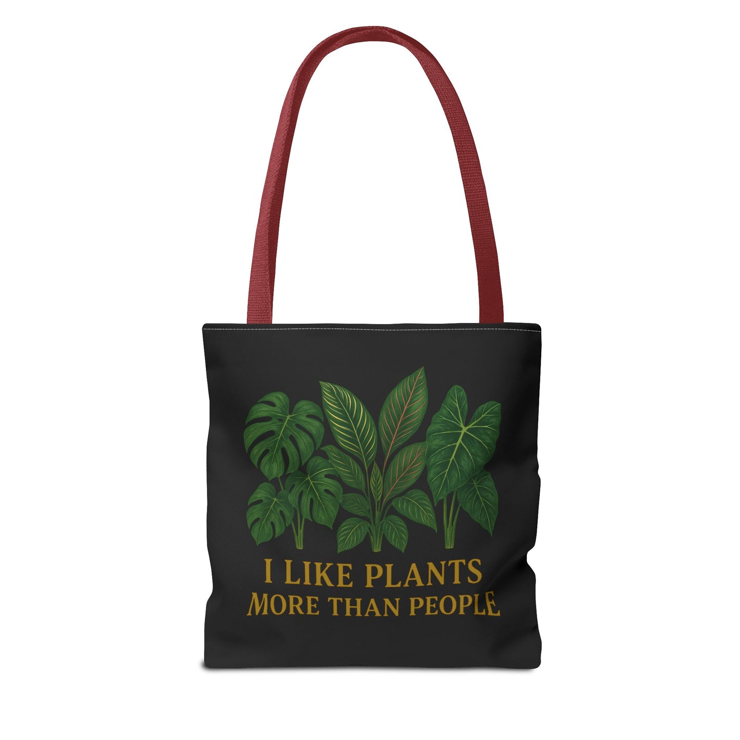 Plant Lover Tote Bag — “I Like Plants More Than People” Botanical Canvas Tote