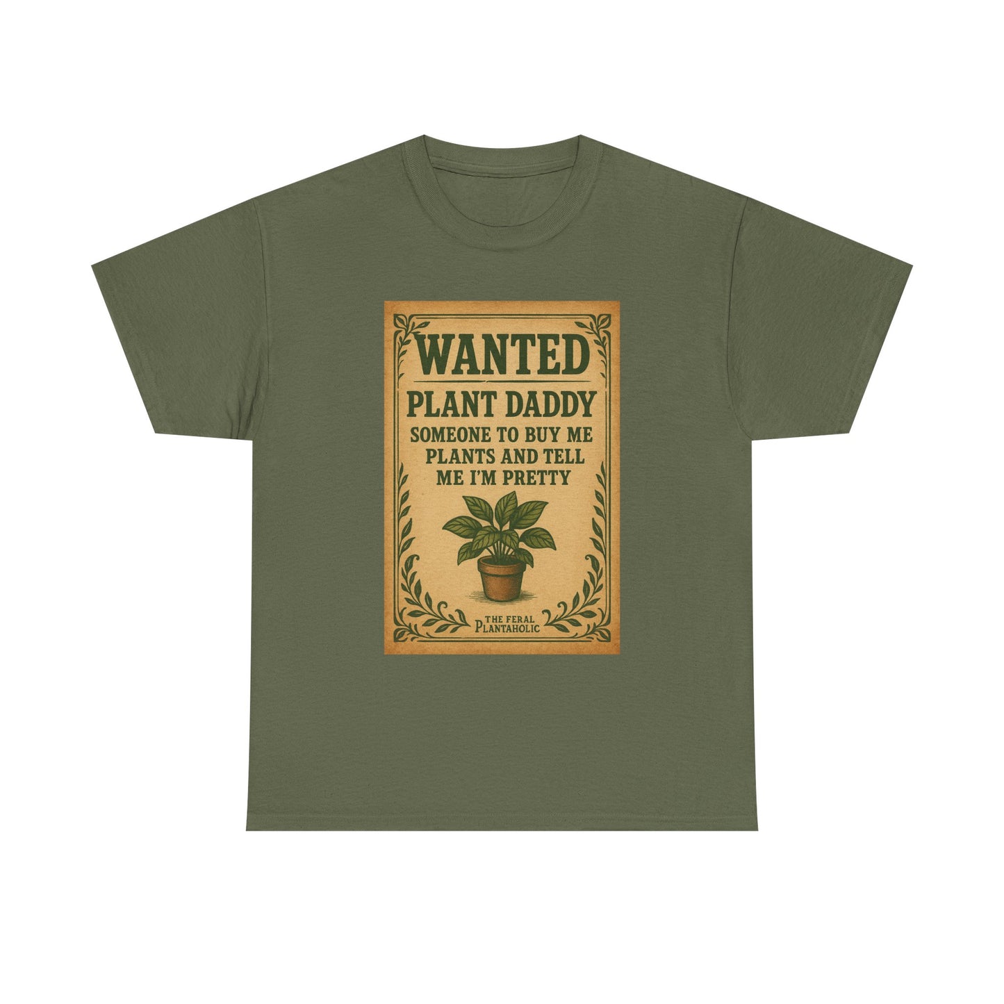 Wanted Plant Daddy Tee, Funny Plant Lover Shirt, Gift for Gardening Dad, Unisex Cotton T-Shirt, Cute Plant Dad Apparel