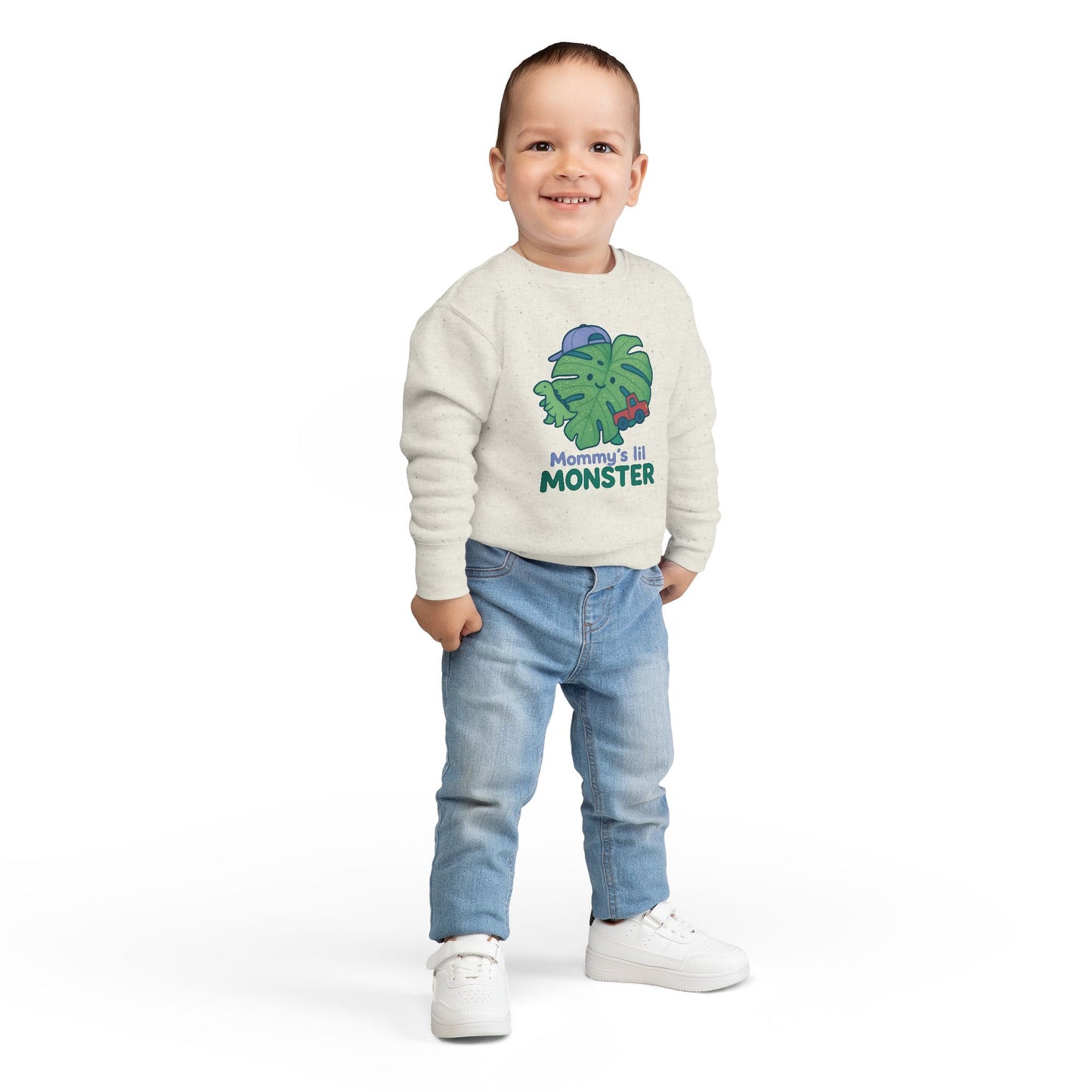 Toddler Monster Sweatshirt with Cute Design, Kids' Apparel, Gifts for Mom, Fun Toddler Clothing, Playdate Outfit
