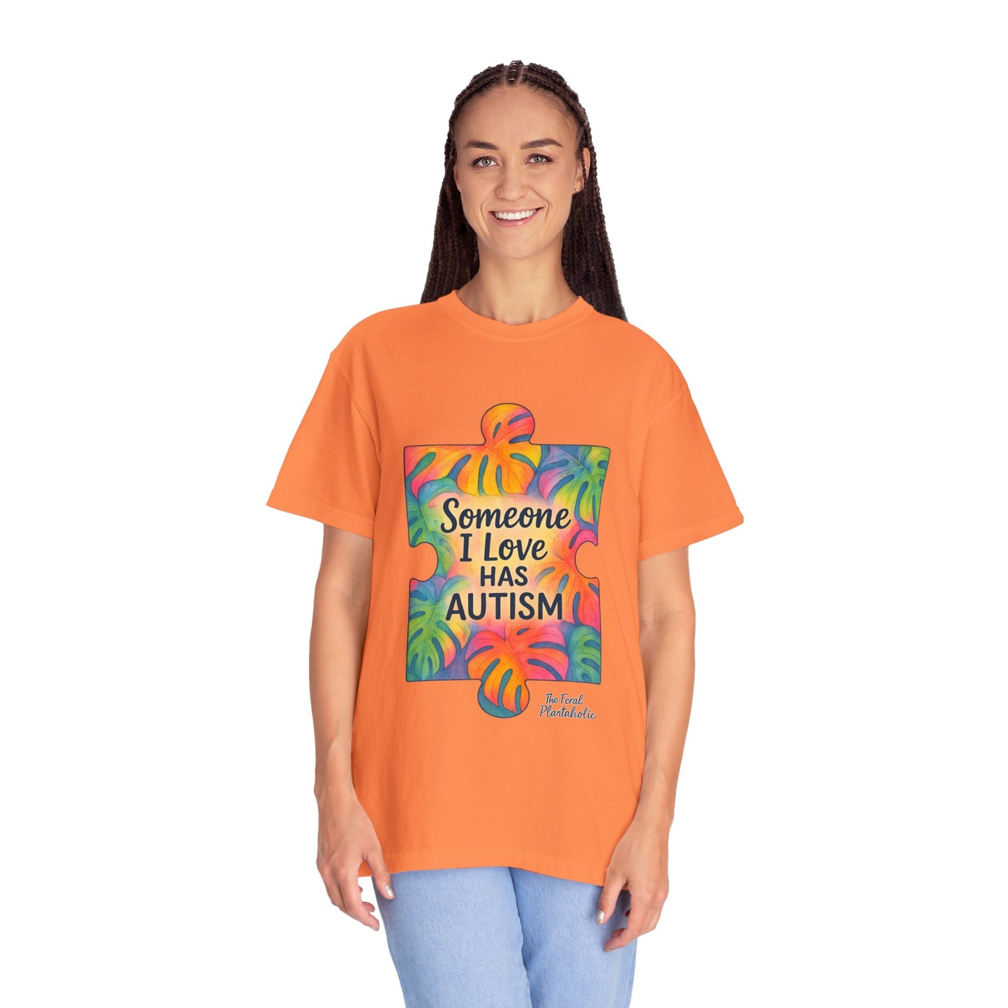 Autism Awareness T-Shirt — "Someone I Love Has Autism" Colorful Puzzle Design