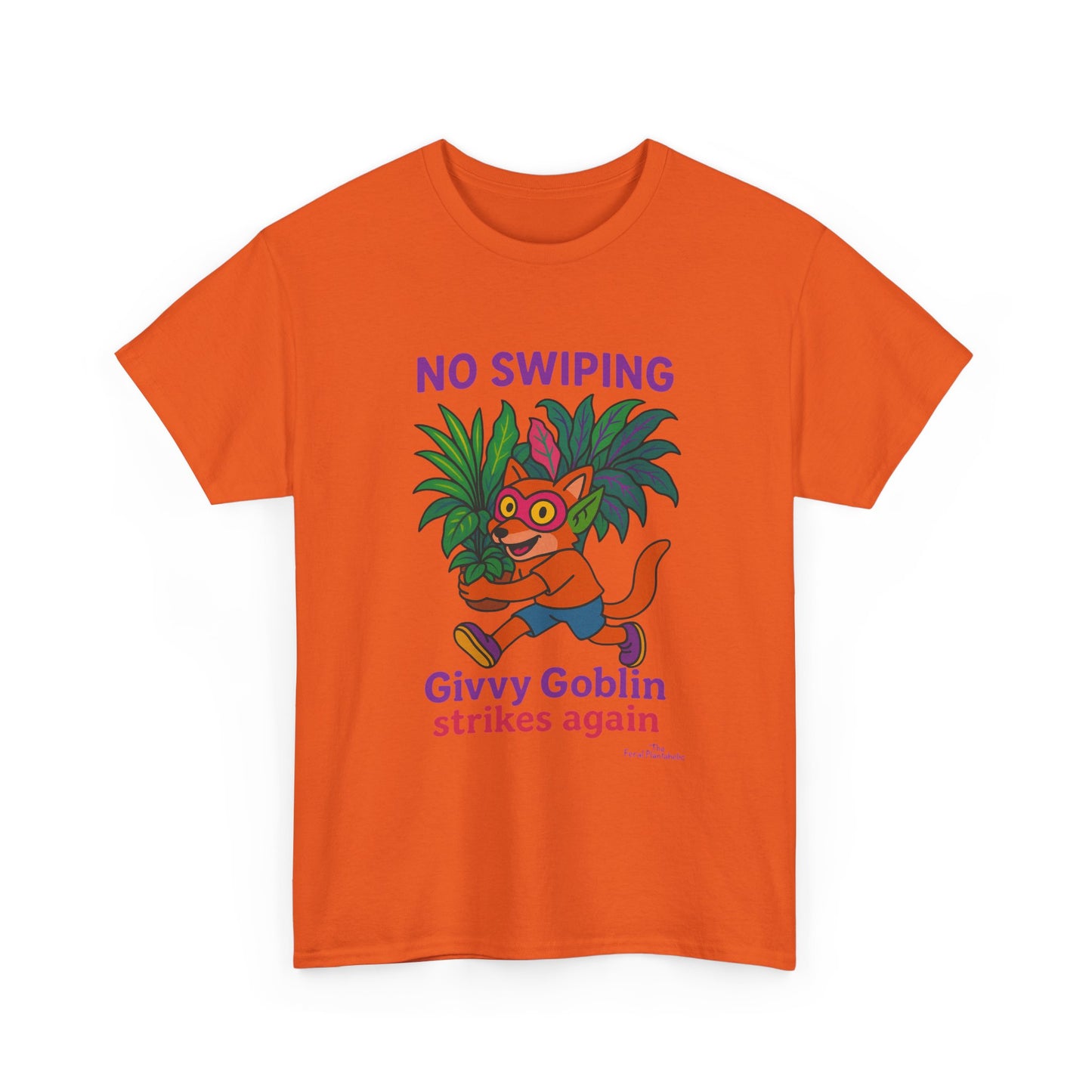 Givvy Goblin Unisex Heavy Cotton Tee - Fun Cartoon Shirt for Casual Wear, Gifts, Parties, and Holidays