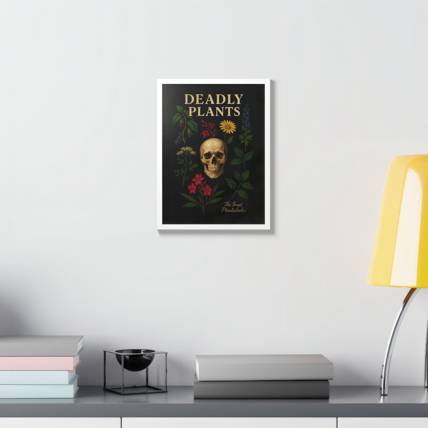 Deadly Plants Botanical Skull Framed Poster — Vintage Poisonous Plant Art