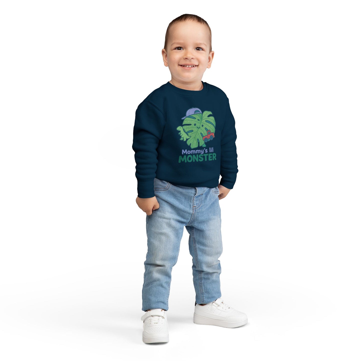 Toddler Monster Sweatshirt with Cute Design, Kids' Apparel, Gifts for Mom, Fun Toddler Clothing, Playdate Outfit