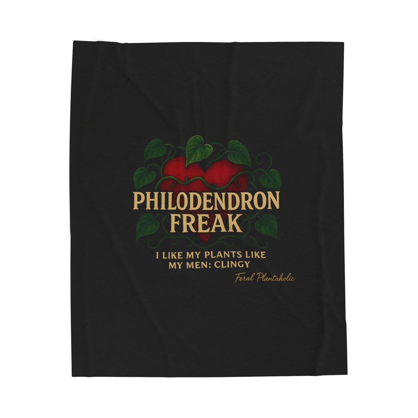 Philodendron Freak Plush Blanket, Cozy Blanket for Plant Lovers, Gift for Gardeners, Home Decor, Funny Plant Lover Gift
