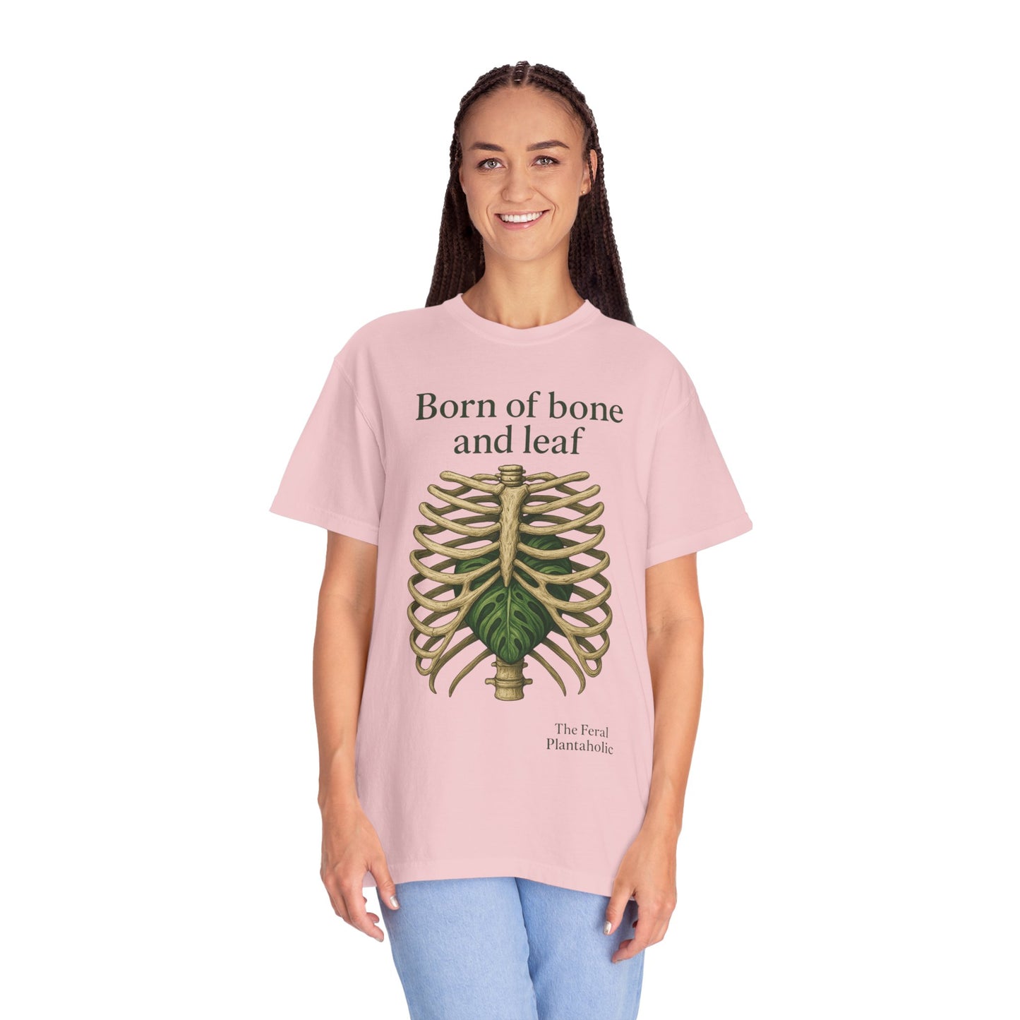 Born of Bone and Leaf T-Shirt — Botanical Ribcage Graphic Tee