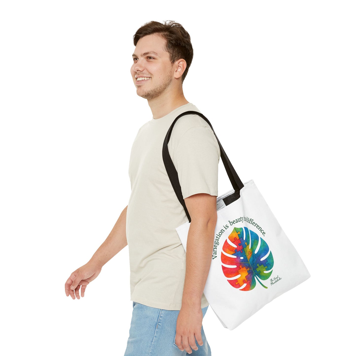 Colorful Monstera Leaf Tote Bag, Eco-Friendly Shopping Bag, Puzzle Aesthetic Purse, Nature Lover Gift, Art Tote for Every Occasion