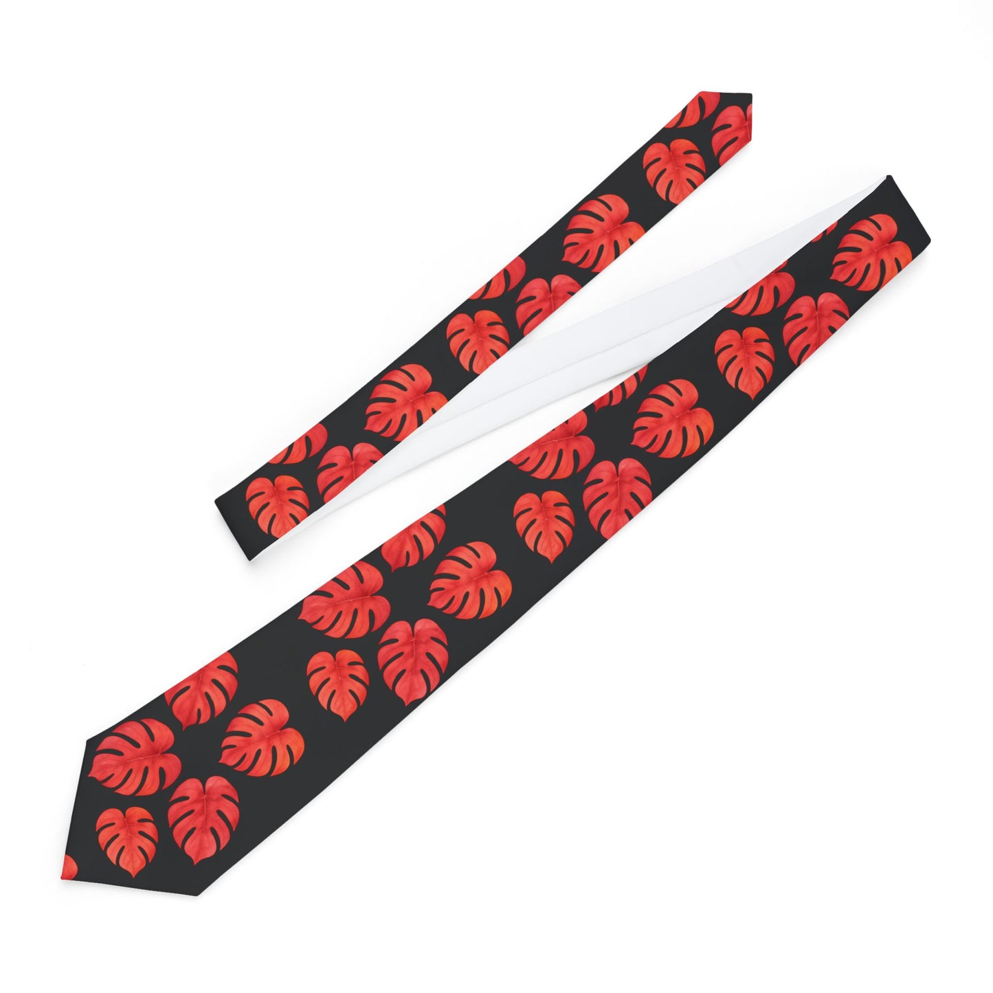 MonsteracLeaf Necktie | Stylish Accessory for Men in Red