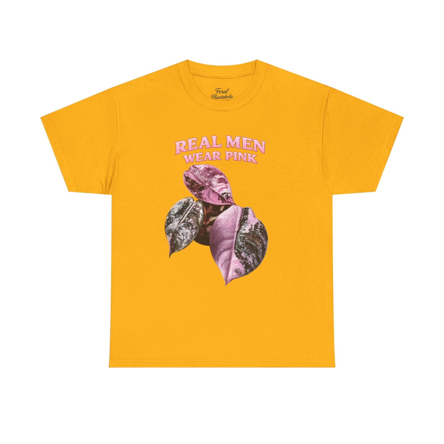 Real Men Wear Pink T-Shirt – Vintage Pink Leaf Graphic Tee