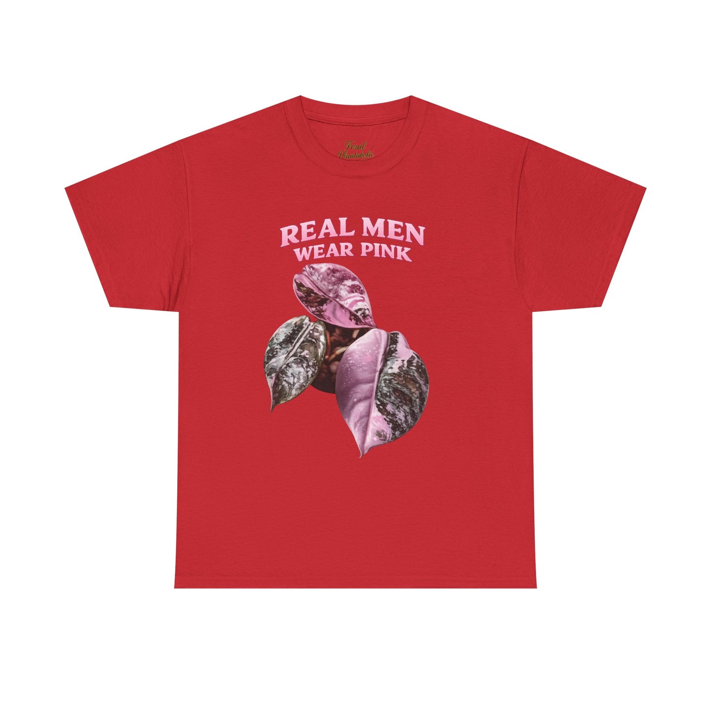 Real Men Wear Pink T-Shirt – Vintage Pink Leaf Graphic Tee
