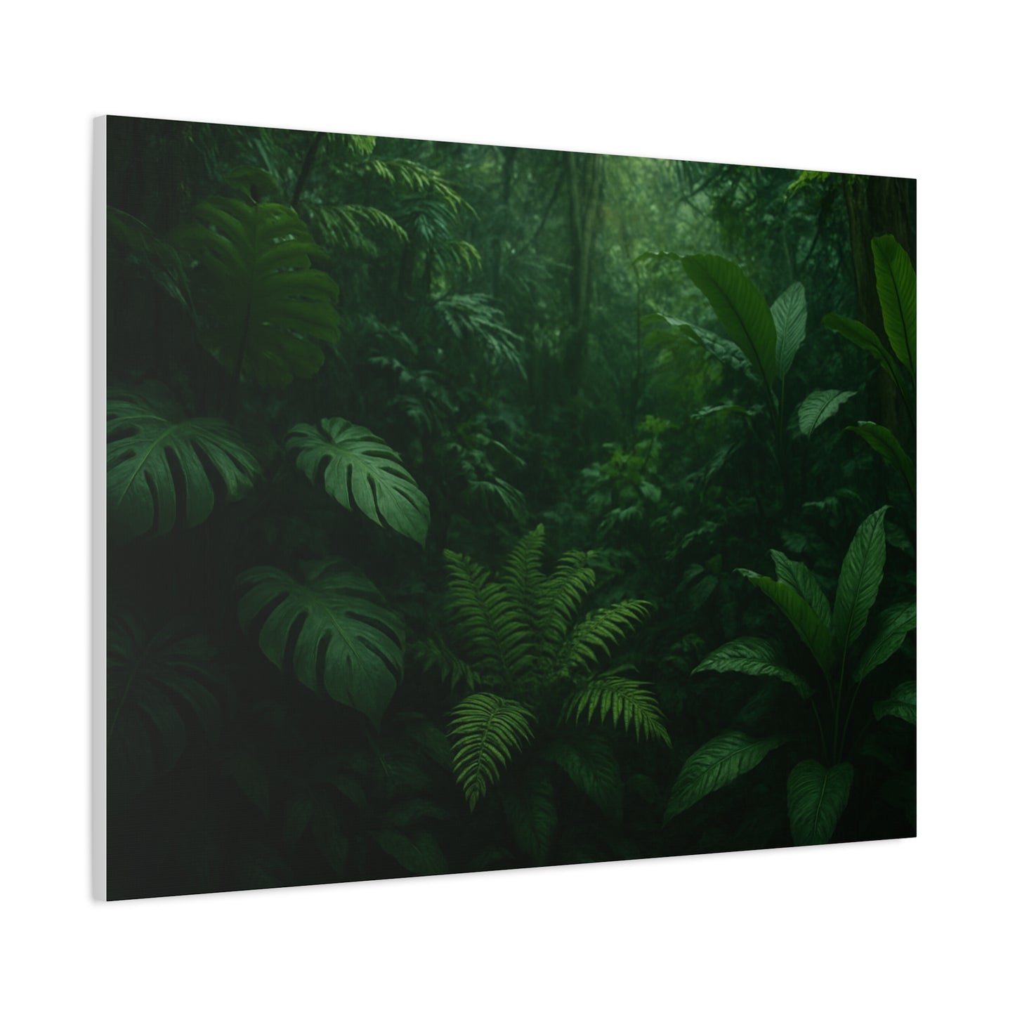 Jungle Matte Canvas Wall Art — Lush Green Tropical Forest Print (Stretched 1.25")