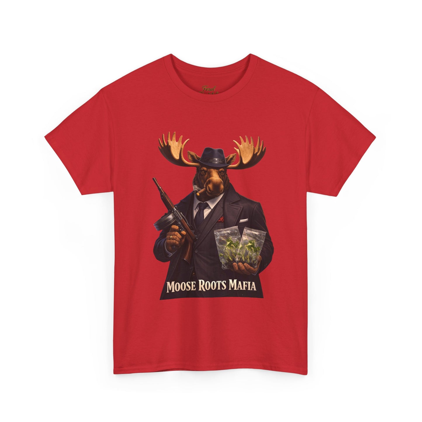 Moose Roots Mafia T-Shirt — Retro Moose Gang Artwork Tee