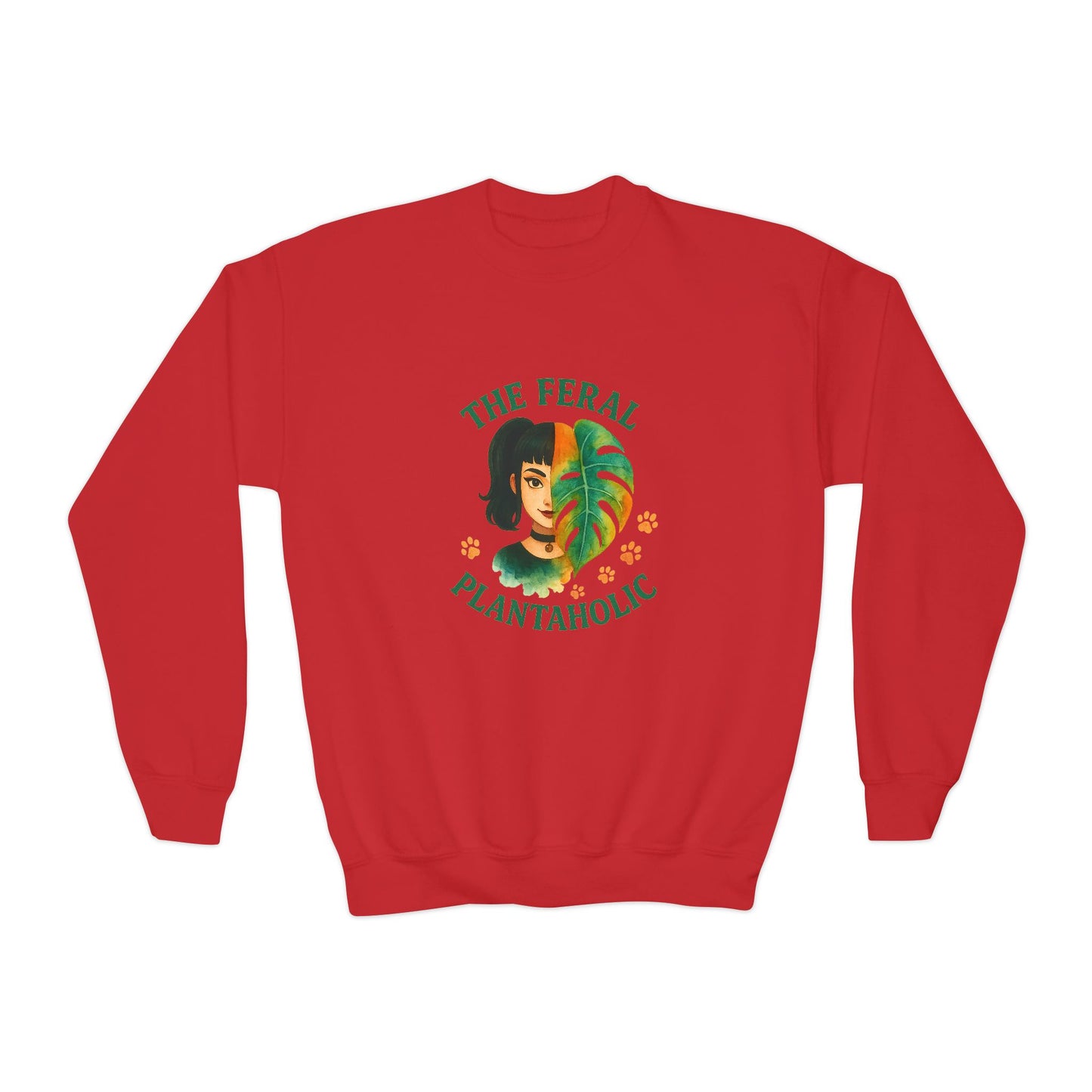 Youth Crewneck Sweatshirt - The Feral Plantaholic, Trendy Gift