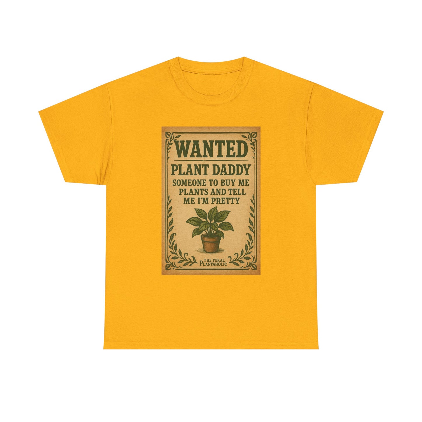 Wanted Plant Daddy Tee, Funny Plant Lover Shirt, Gift for Gardening Dad, Unisex Cotton T-Shirt, Cute Plant Dad Apparel