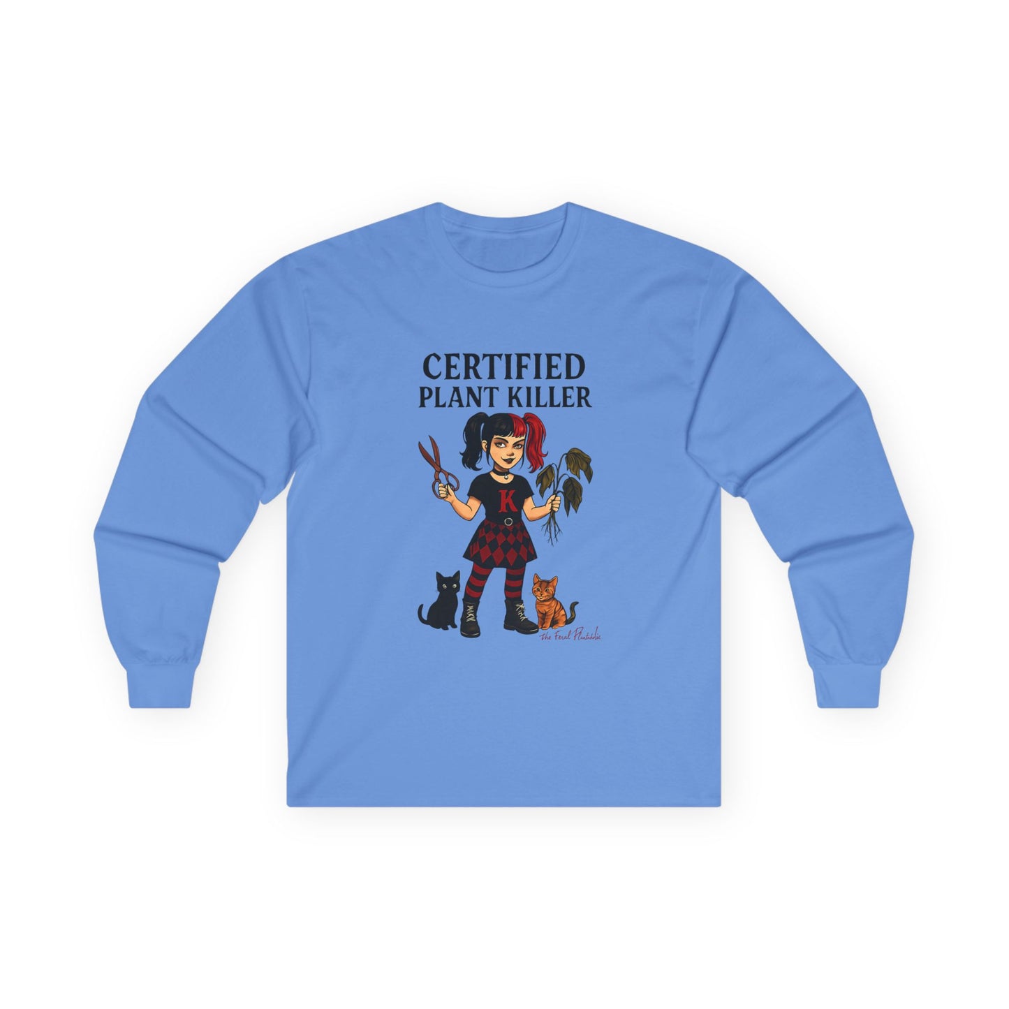 Unisex Long Sleeve Tee - Certified Plant Killer Shirt, Gift for Gardeners, Plant Lovers, Funny Gift, Home Decor