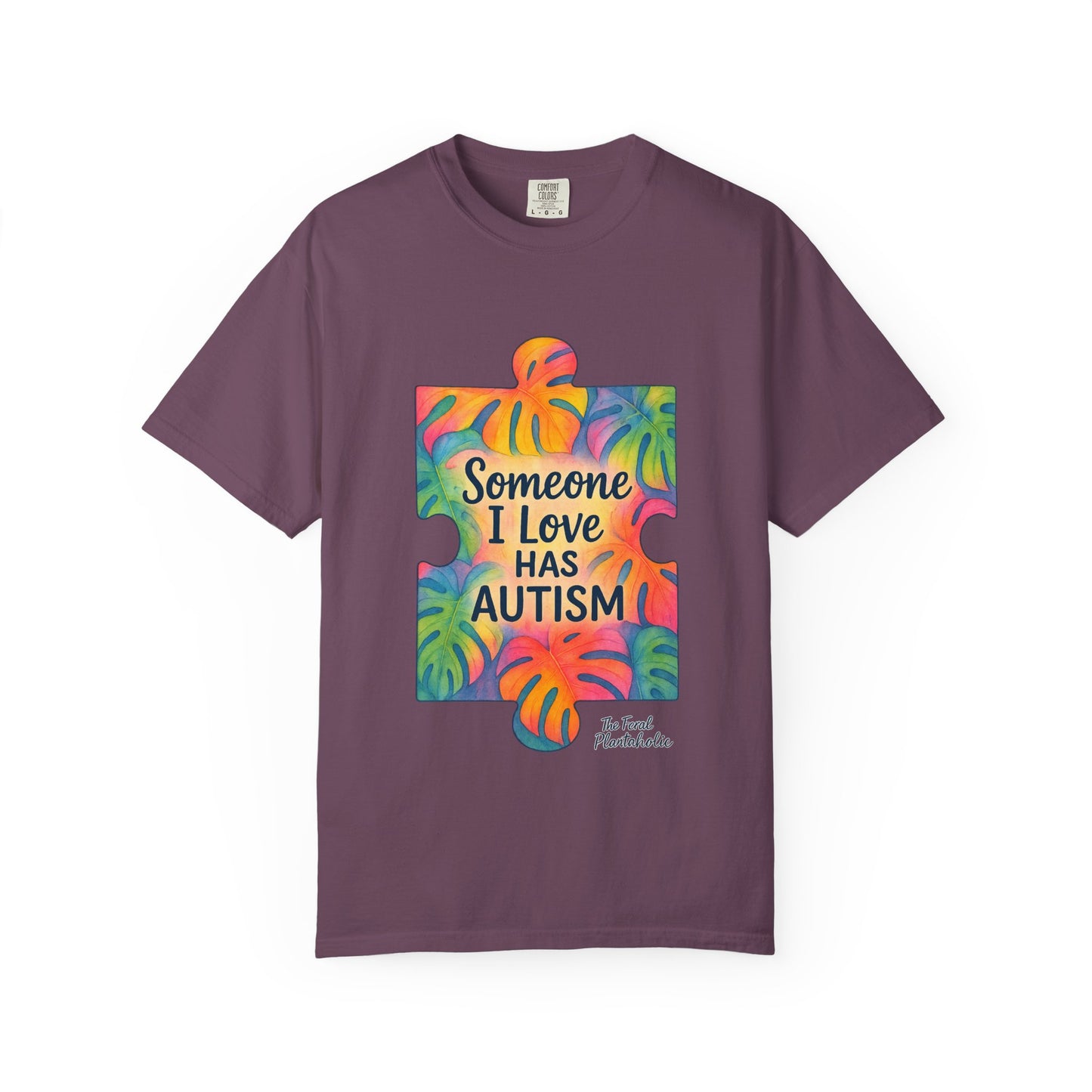 Autism Awareness T-Shirt — "Someone I Love Has Autism" Colorful Puzzle Design