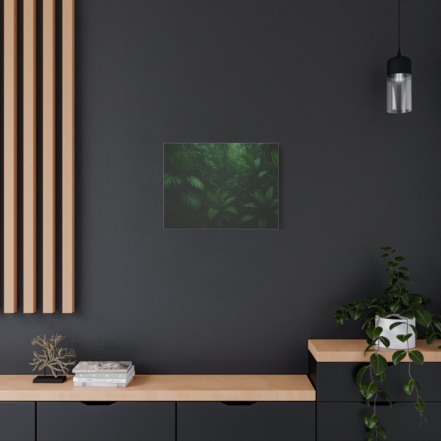 Jungle Matte Canvas Wall Art — Lush Green Tropical Forest Print (Stretched 1.25")