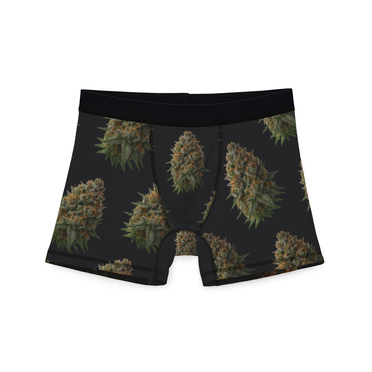 Cannabis Nug Pattern Boxer Briefs — Men's Novelty Printed Boxers