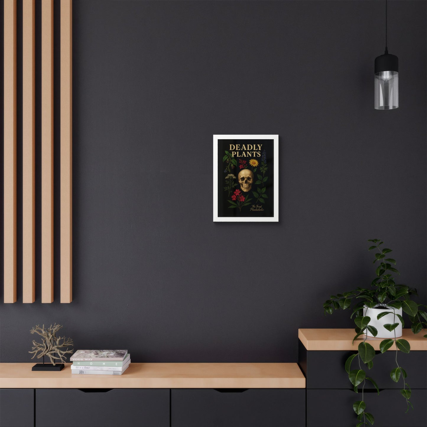 Deadly Plants Botanical Skull Framed Poster — Vintage Poisonous Plant Art