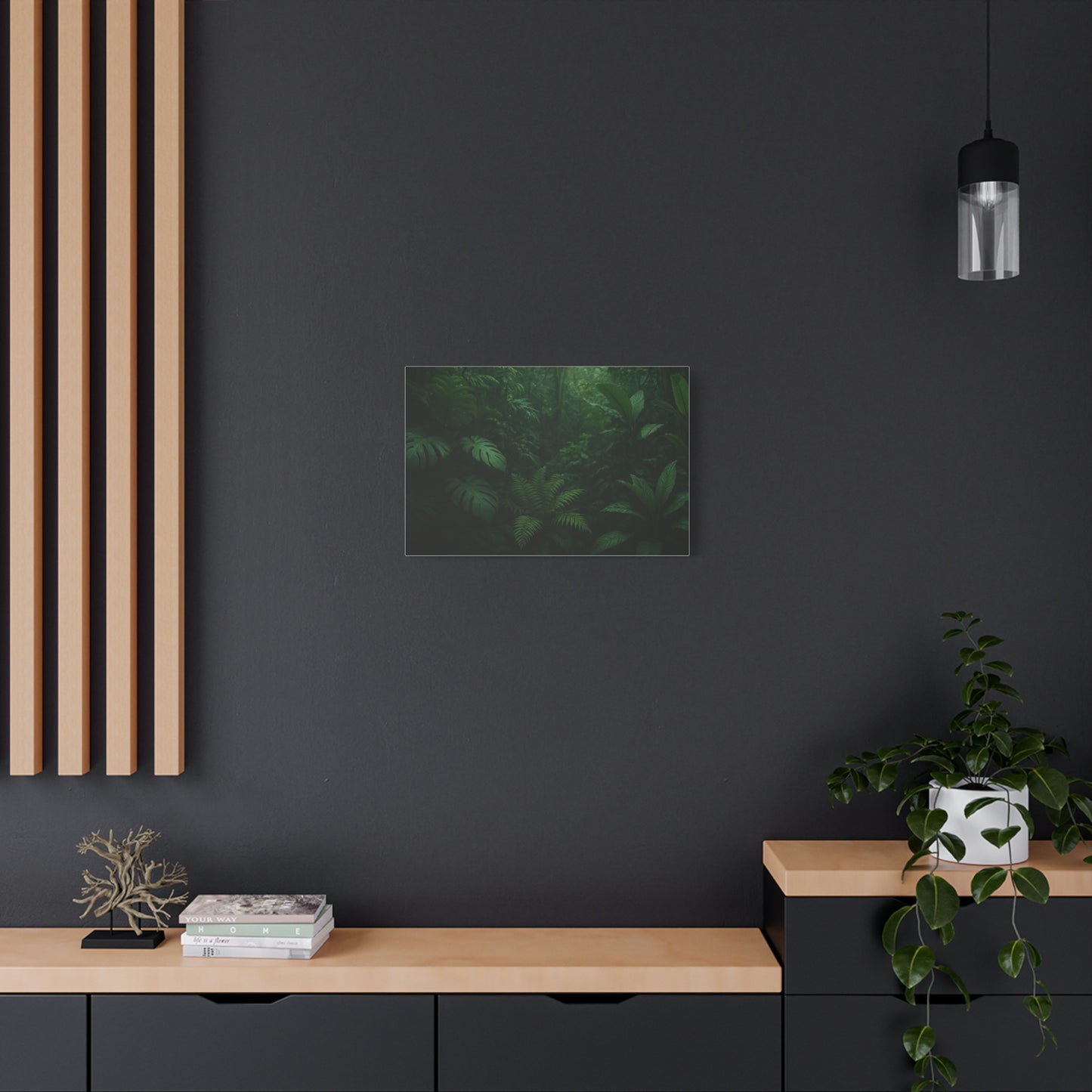 Jungle Matte Canvas Wall Art — Lush Green Tropical Forest Print (Stretched 1.25")