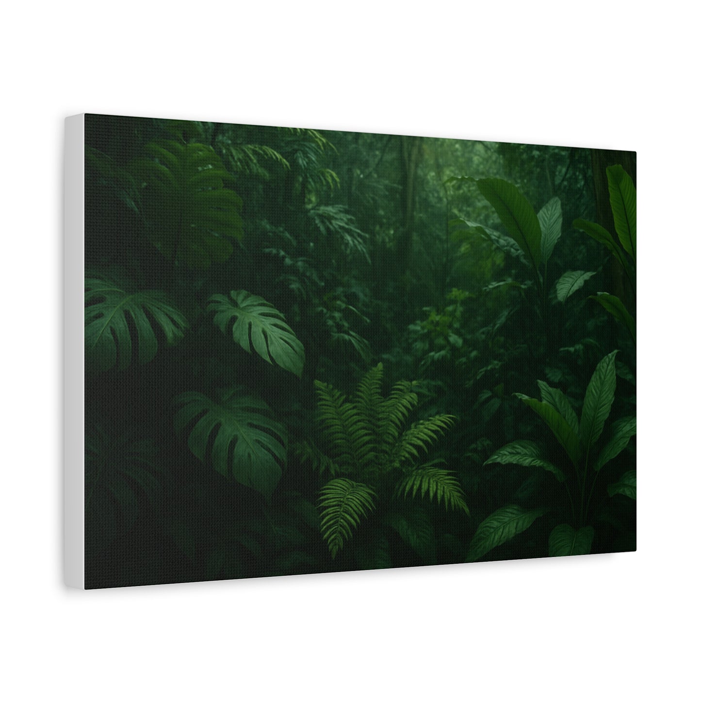 Jungle Matte Canvas Wall Art — Lush Green Tropical Forest Print (Stretched 1.25")