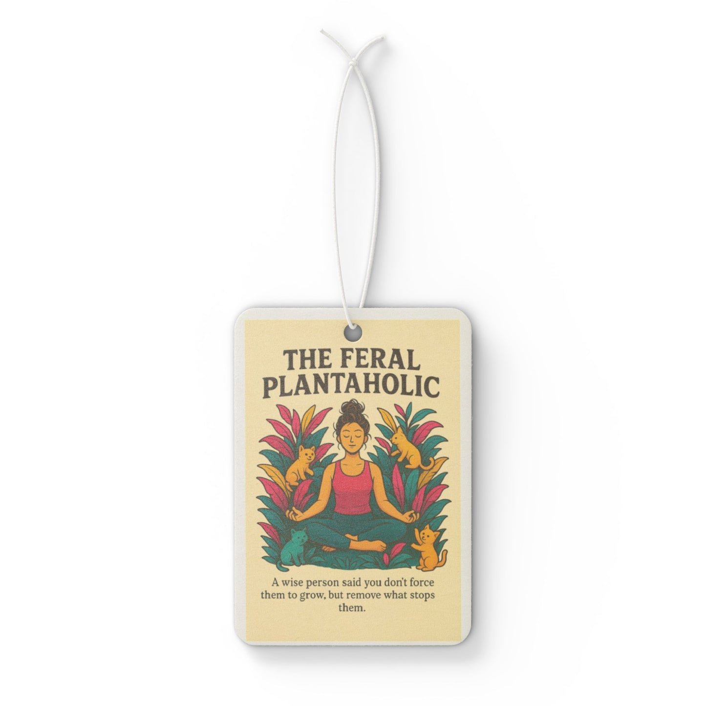 Feral Plantaholic Car Air Freshener | Cute Botanical Decor, Gift for Plant Lovers, Home Freshener, Car Fragrance, Eco-Friendly Aromatherapy