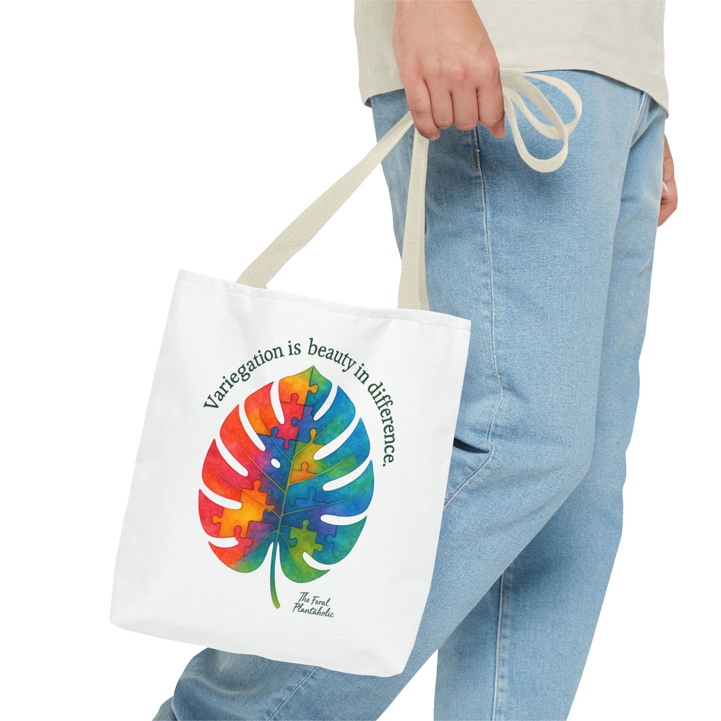 Colorful Monstera Leaf Tote Bag, Eco-Friendly Shopping Bag, Puzzle Aesthetic Purse, Nature Lover Gift, Art Tote for Every Occasion