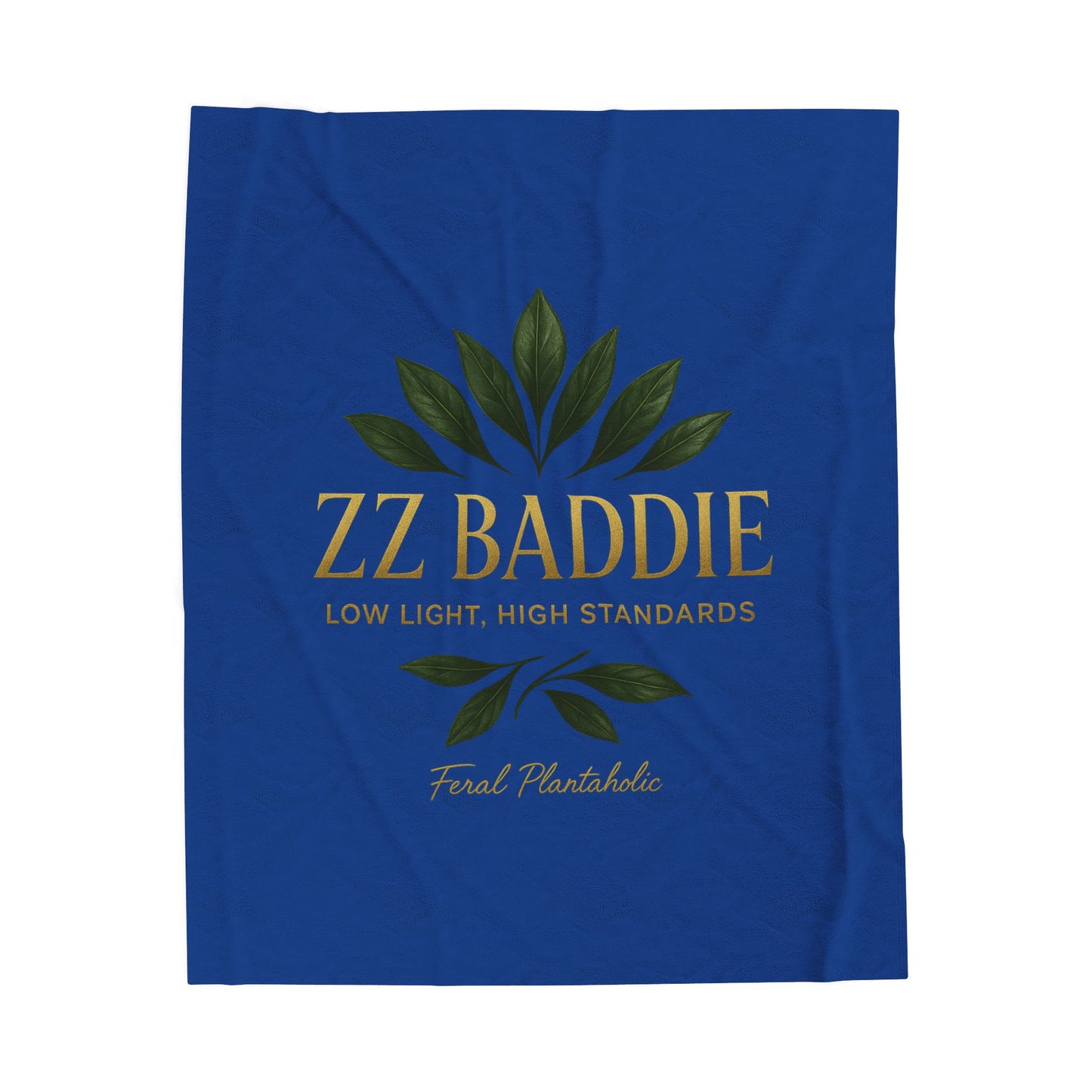 Cozy Velveteen Plush Blanket for Plant Lovers - ZZ Baddie Design, Perfect Gift for Home Decor, Housewarming, and Cozy Nights