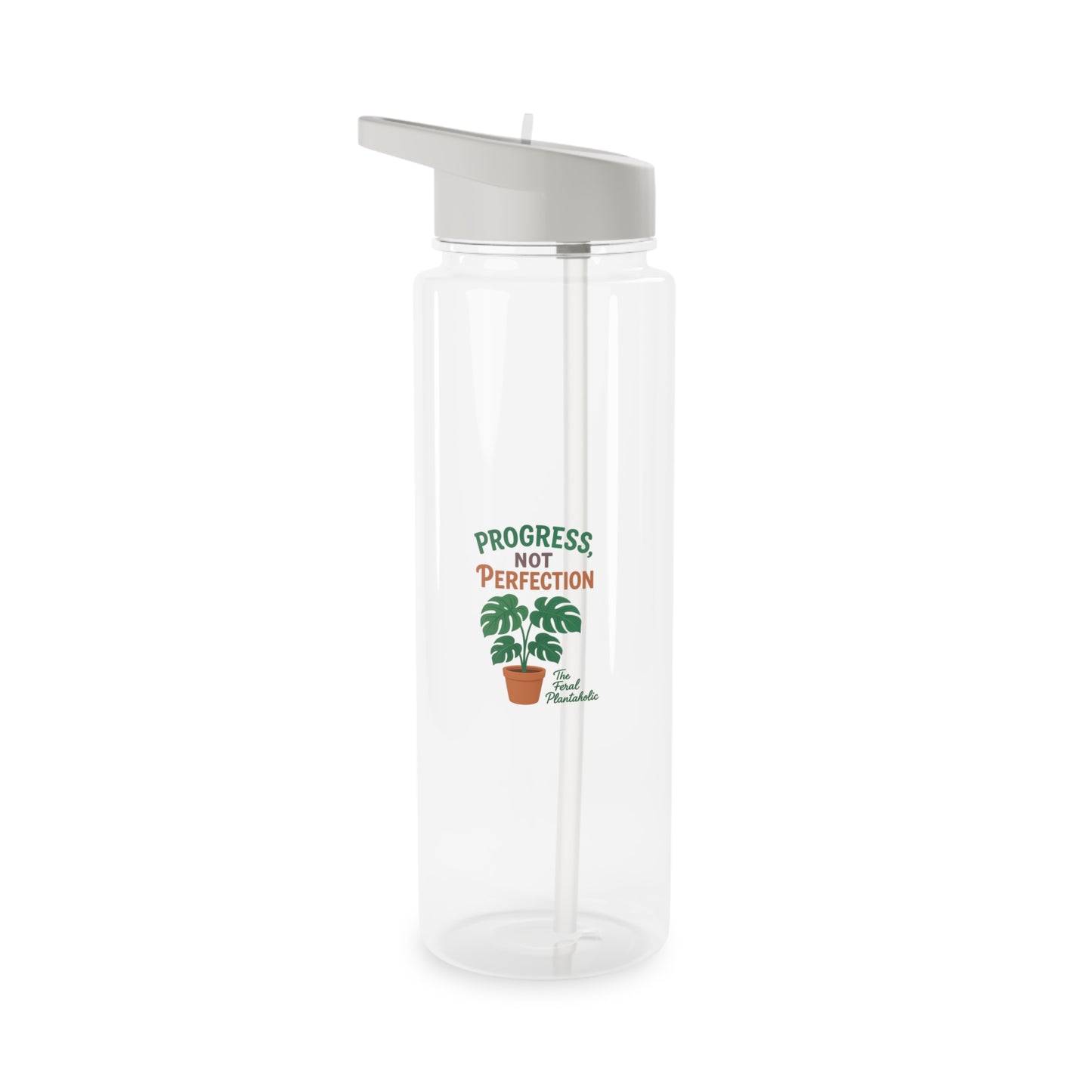 Progress Not Perfection Water Bottle, Motivational Hydration Bottle, Eco-Friendly Sports Bottle, Gym Accessories, Gift for Plant Lovers