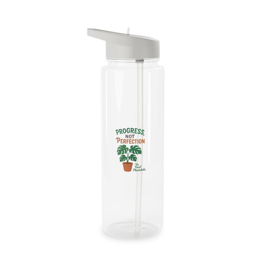 Progress Not Perfection Water Bottle, Motivational Hydration Bottle, Eco-Friendly Sports Bottle, Gym Accessories, Gift for Plant Lovers