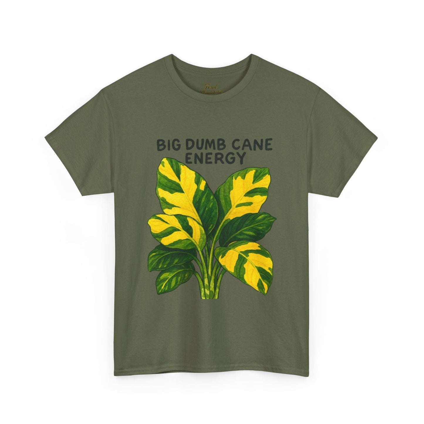 Big Dumb Cane Energy T‑Shirt — Variegated Dieffenbachia Plant Tee