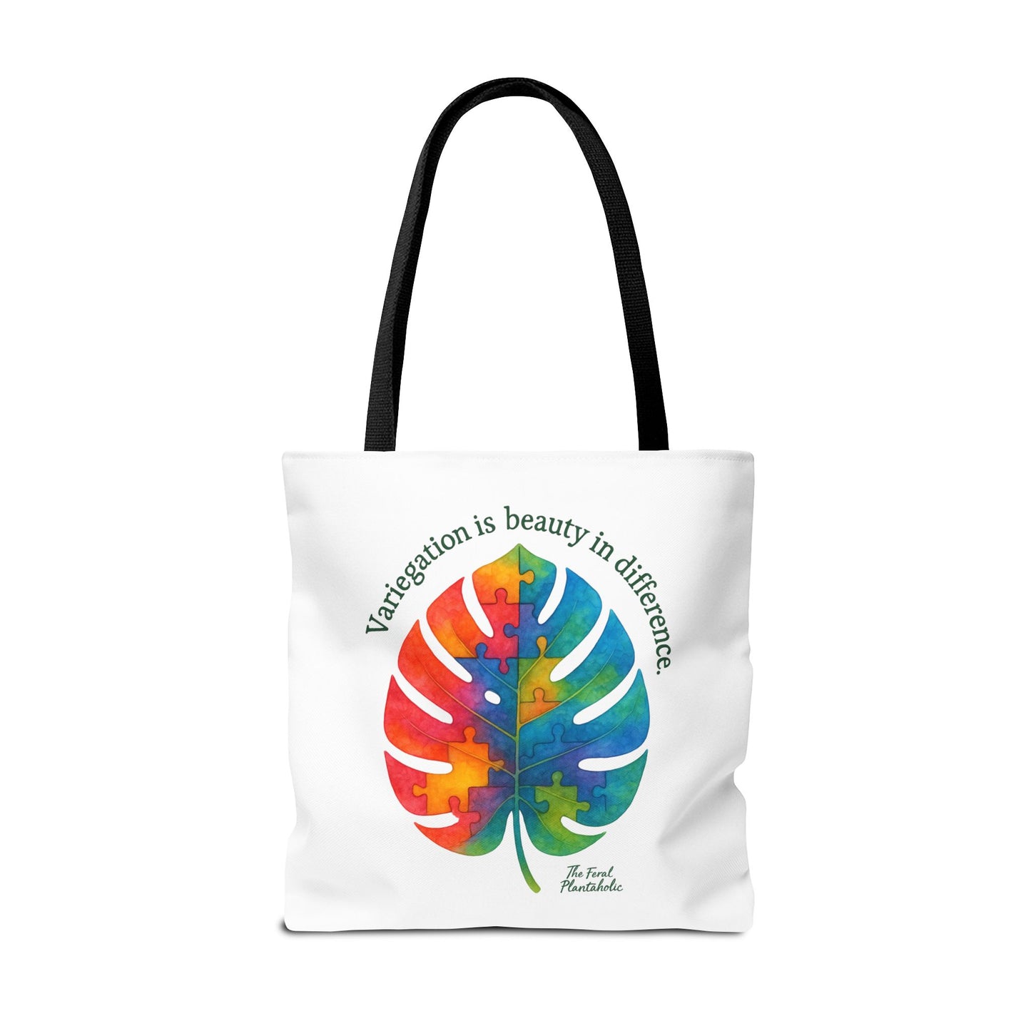 Colorful Monstera Leaf Tote Bag, Eco-Friendly Shopping Bag, Puzzle Aesthetic Purse, Nature Lover Gift, Art Tote for Every Occasion