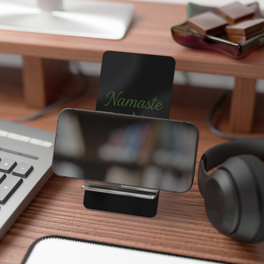 Namaste Phone Stand – Foldable Mobile Display Stand with Botanical Design