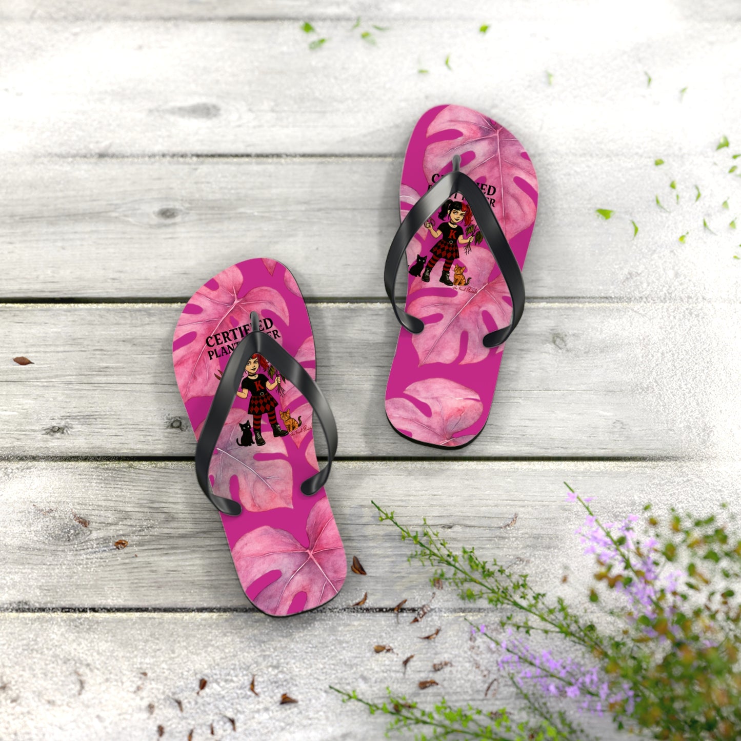 Certified Plant Killer Flip Flops, Fun Summer Sandals for Plant Lovers, Unique Beach Footwear, Gift for Gardeners