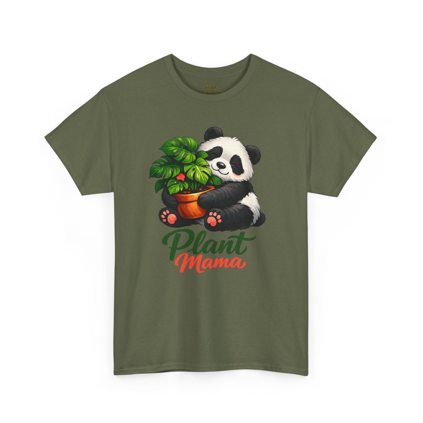 Plant Mama T-Shirt — Cute Panda Holding Potted Plant | Gardener Gift