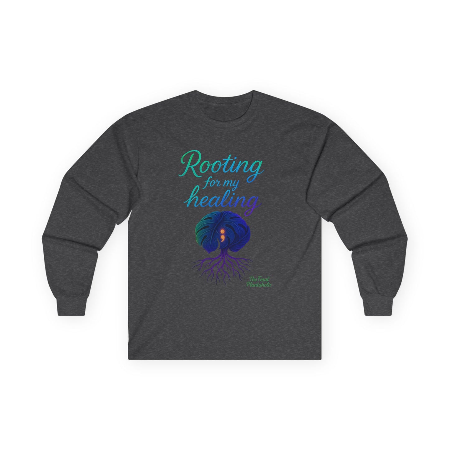 Healing In Spirit Long Sleeve Tee, Unisex Cotton Tee, Rooting for My Healing Shirt, Wellness Gift, Mindfulness Apparel, Self-Care Clothing