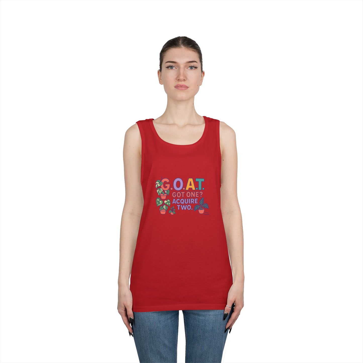 GOAT Tank Top - Unisex Heavy Cotton, Fun Graphic, Perfect for Summer, Casual Wear, Gift for Plant Lovers, St. Patrick's Day, Housewarming
