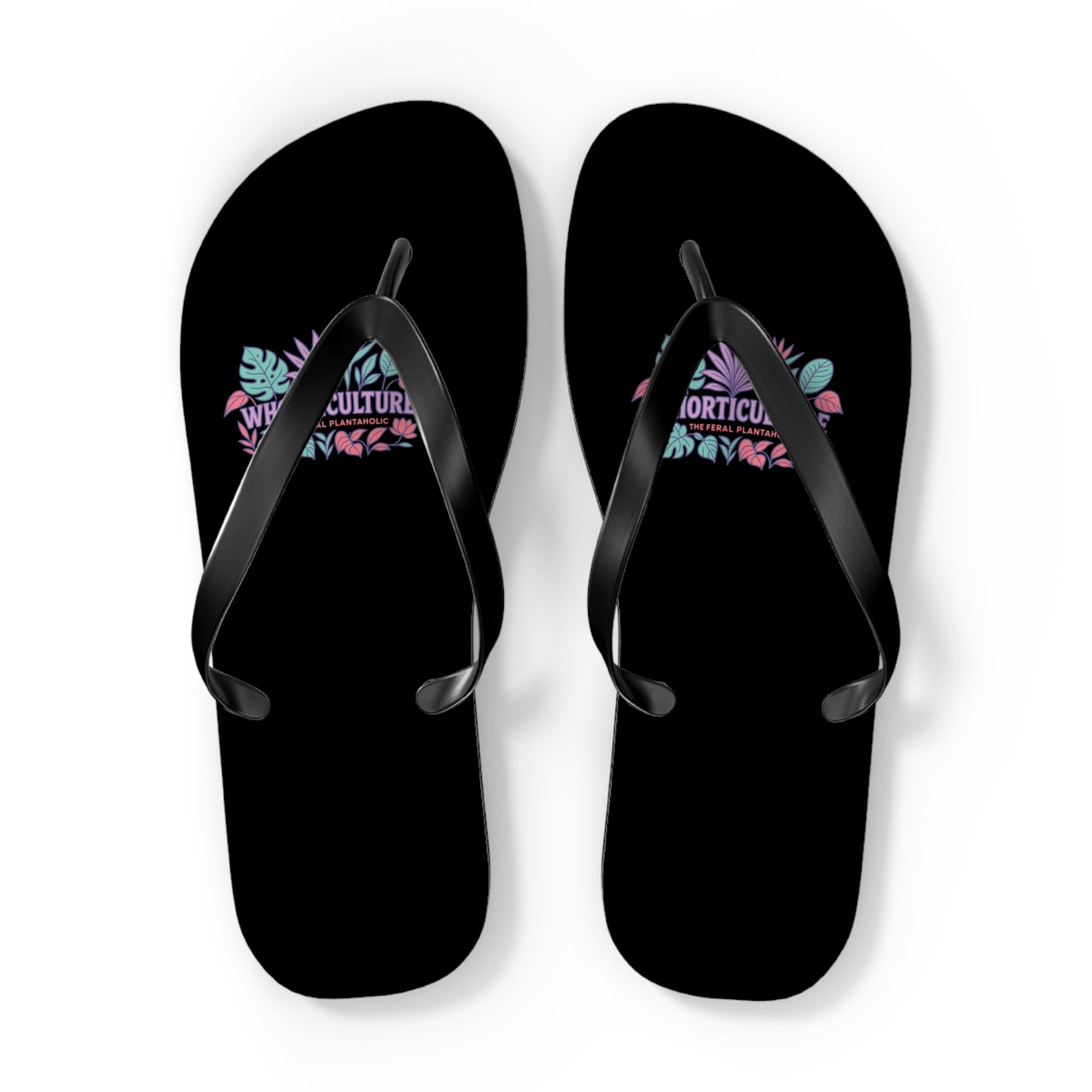 Horticulture Flip Flops, Summer Sandals for Garden Lovers, Beach Wear, Plant Enthusiast Gift, Vacation Footwear, Floral Sandals