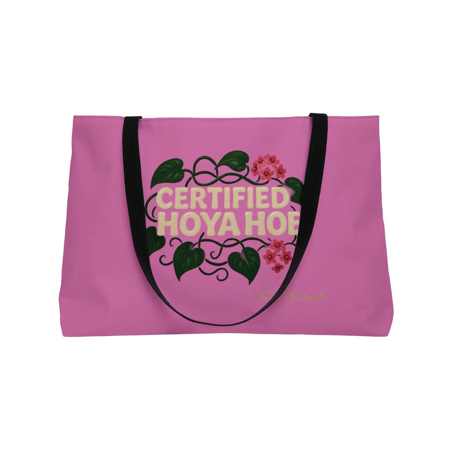 Certified Hoya Hoe Weekender Tote Bag - Fun Floral Travel Bag, Gift for Plant Lovers, Stylish Beach Bag, Cute Gym Tote, Pink Carryall