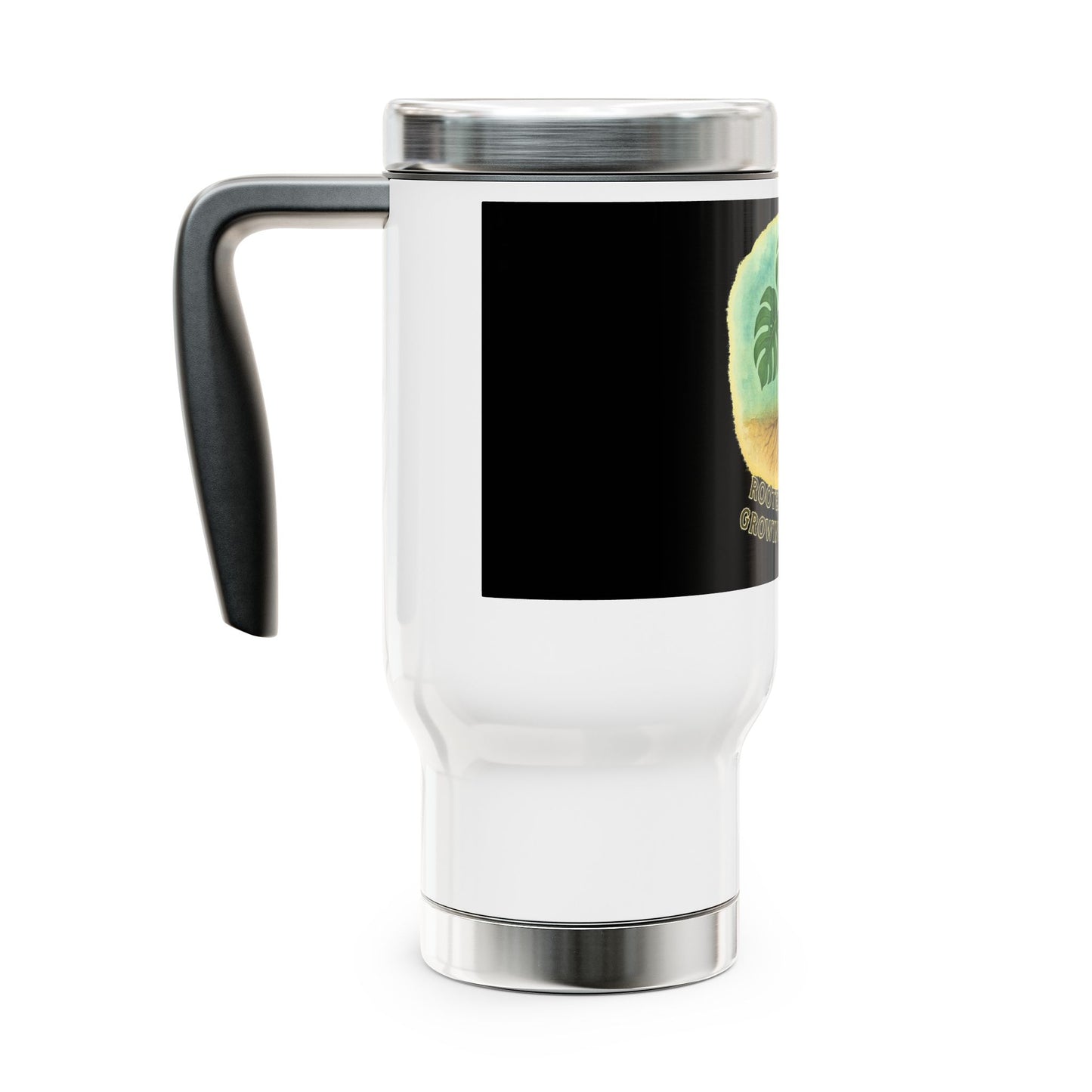 Travel Mug with Handle - Tropical Leaves Design for Nature Lovers, Perfect Gift for Adventurers, Coffee Mug, Eco-Friendly Drinkware, [...]
