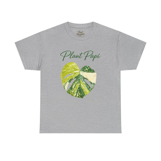 Plant Papi T-Shirt — Green Monstera Heart Graphic Tee for Plant Lovers