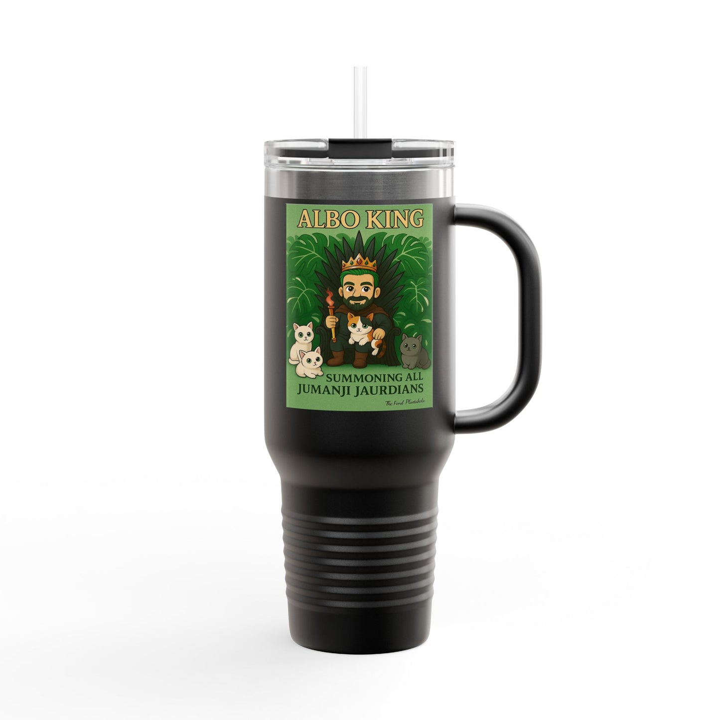 40oz Insulated Travel Mug — 'Albo King' Jungle Adventure Design