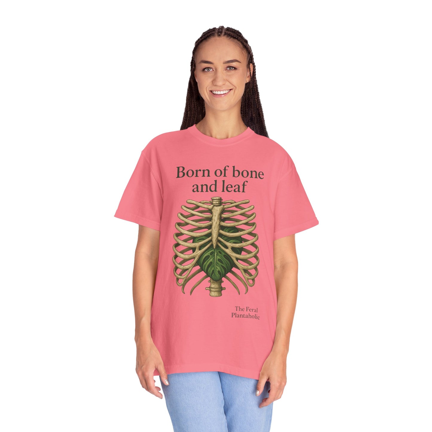 Born of Bone and Leaf T-Shirt — Botanical Ribcage Graphic Tee