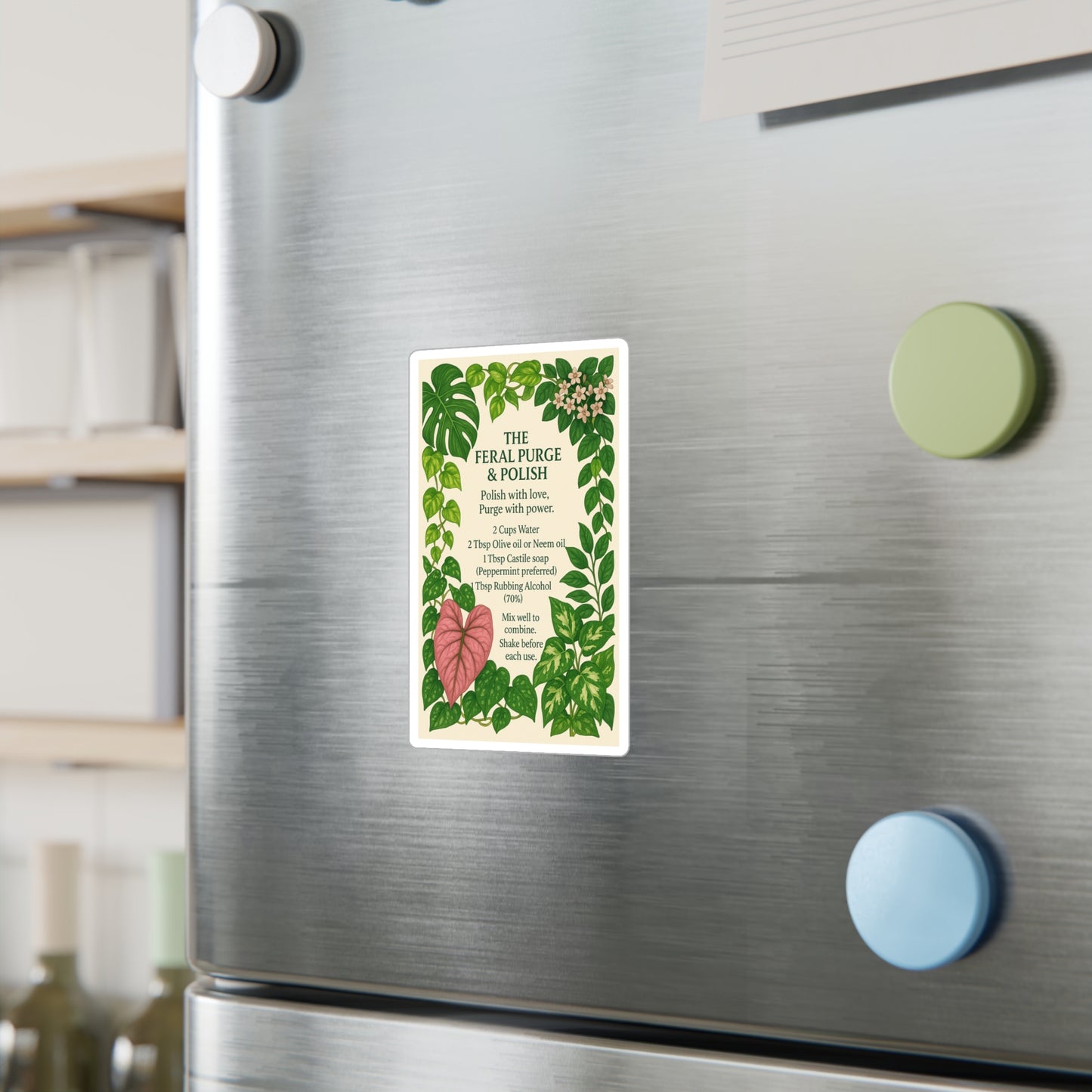 Plant Care Sticker — "The Feral Purge & Polish" Kiss-Cut Vinyl Decal