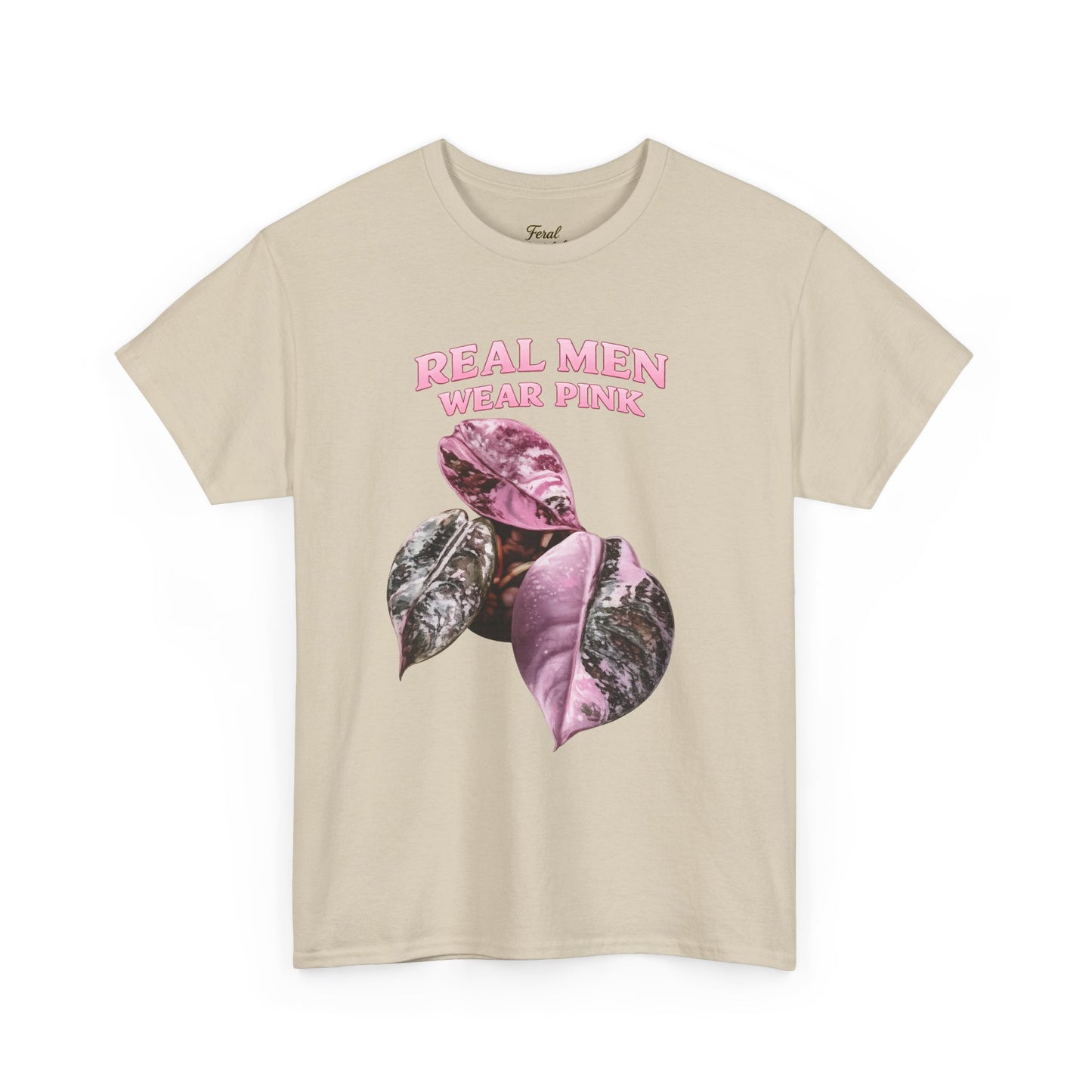 Real Men Wear Pink T-Shirt – Vintage Pink Leaf Graphic Tee