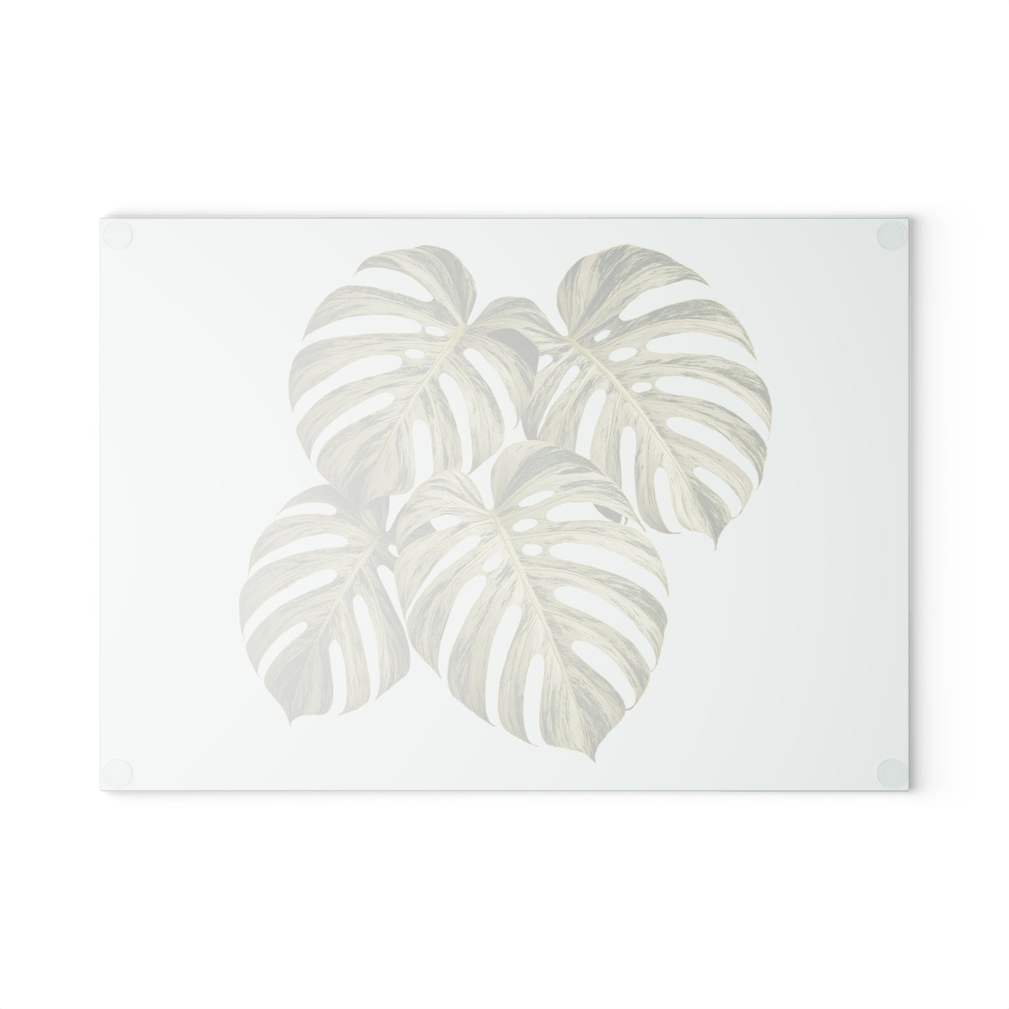 Monstera Leaf Glass Cutting Board — Tropical Kitchen Decor