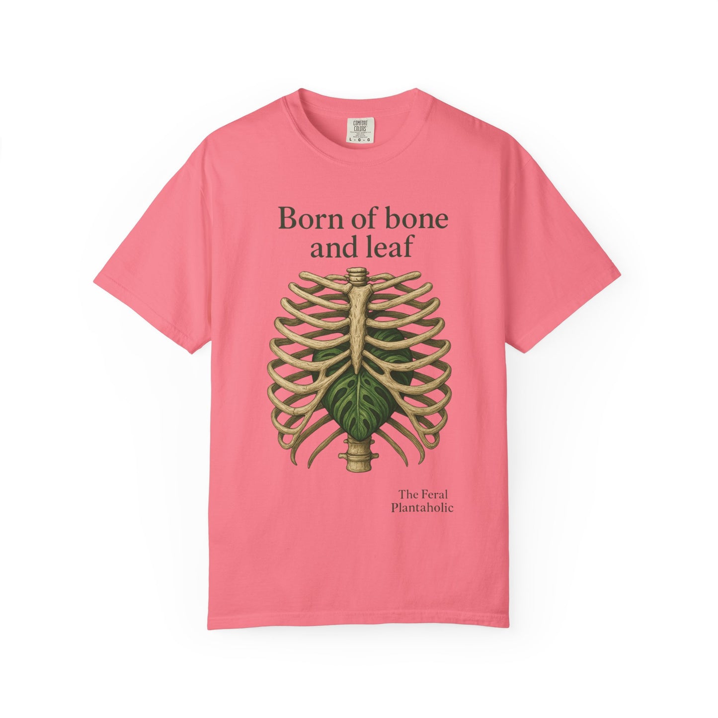 Born of Bone and Leaf T-Shirt — Botanical Ribcage Graphic Tee