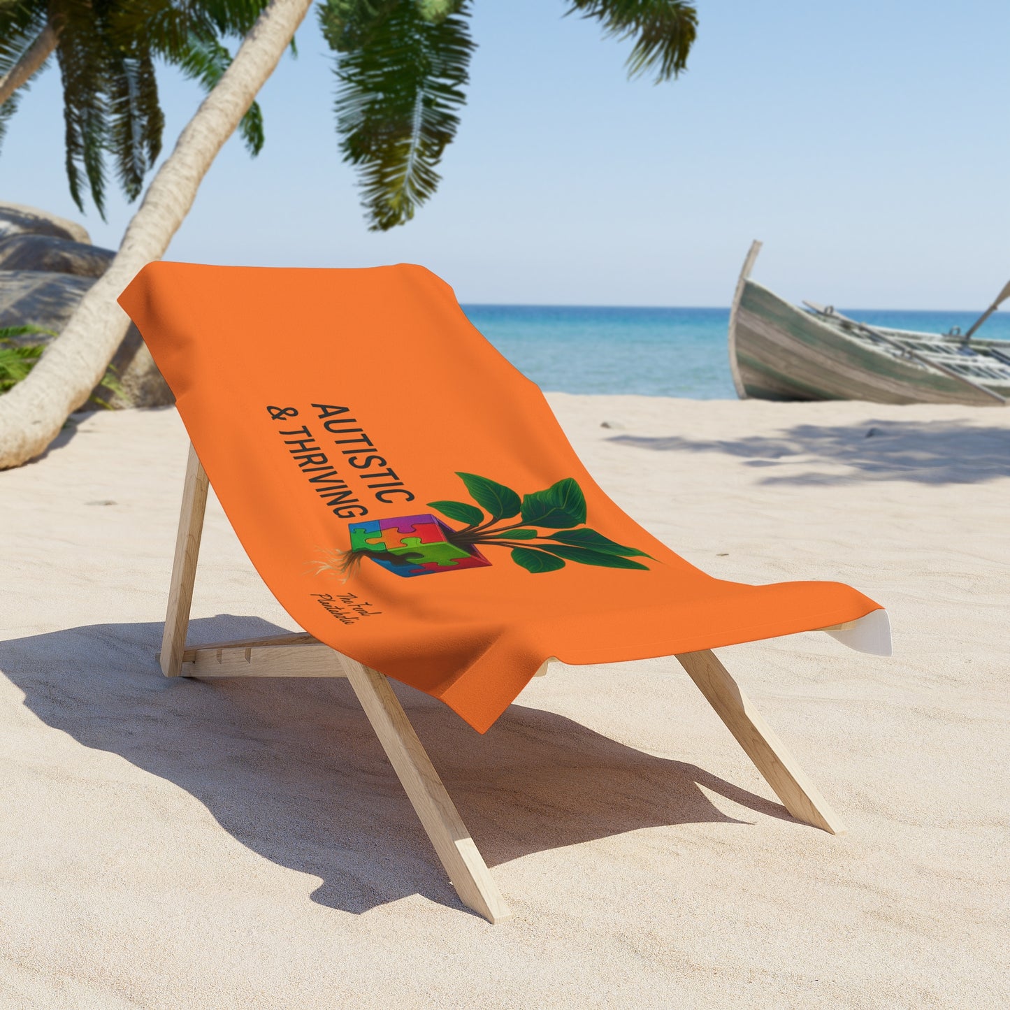 Autistic & Thriving Beach Towel | Vibrant Poolside Towel, Summer Gift, Autism Awareness, Beach Accessory, Relaxing Outdoors