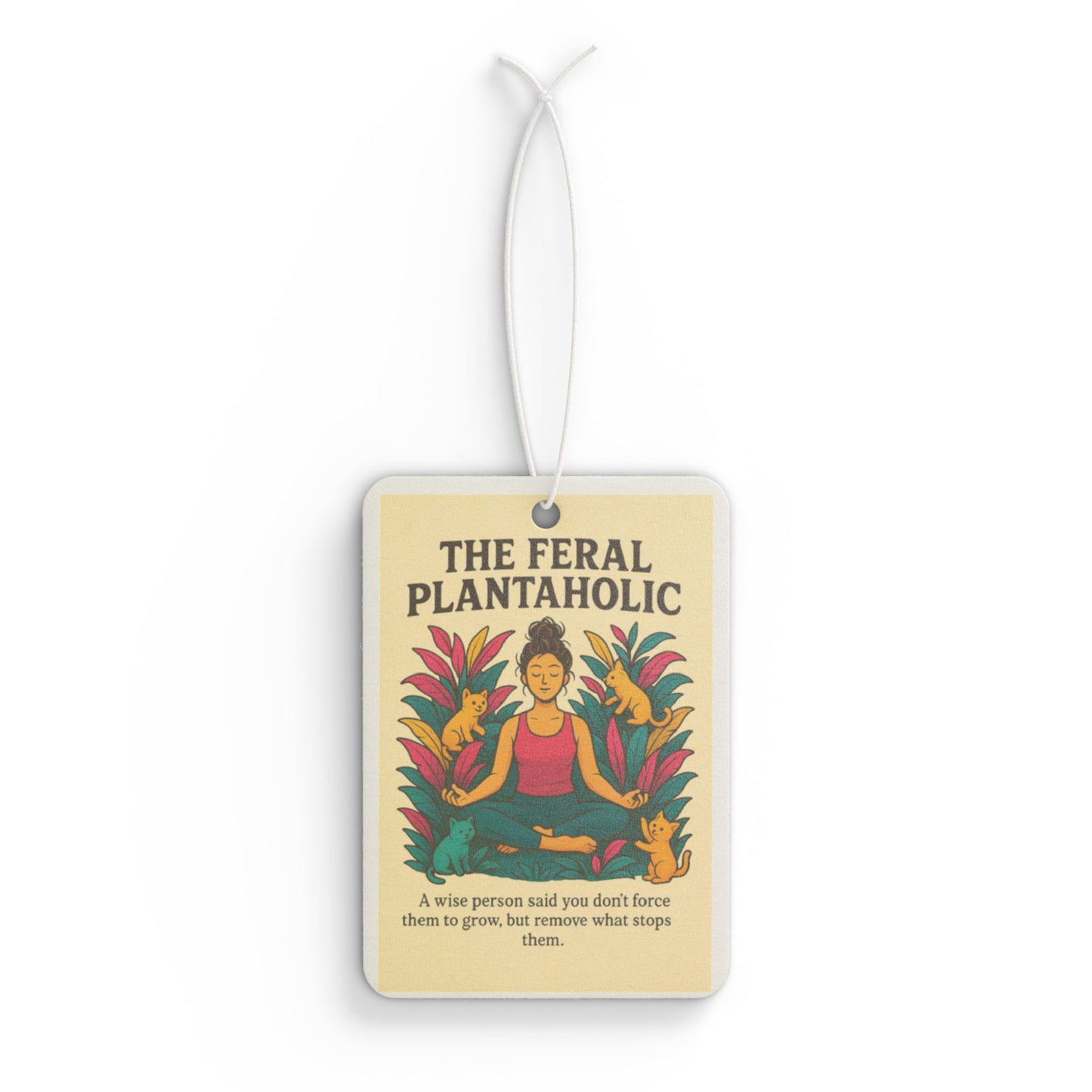 Feral Plantaholic Car Air Freshener | Cute Botanical Decor, Gift for Plant Lovers, Home Freshener, Car Fragrance, Eco-Friendly Aromatherapy
