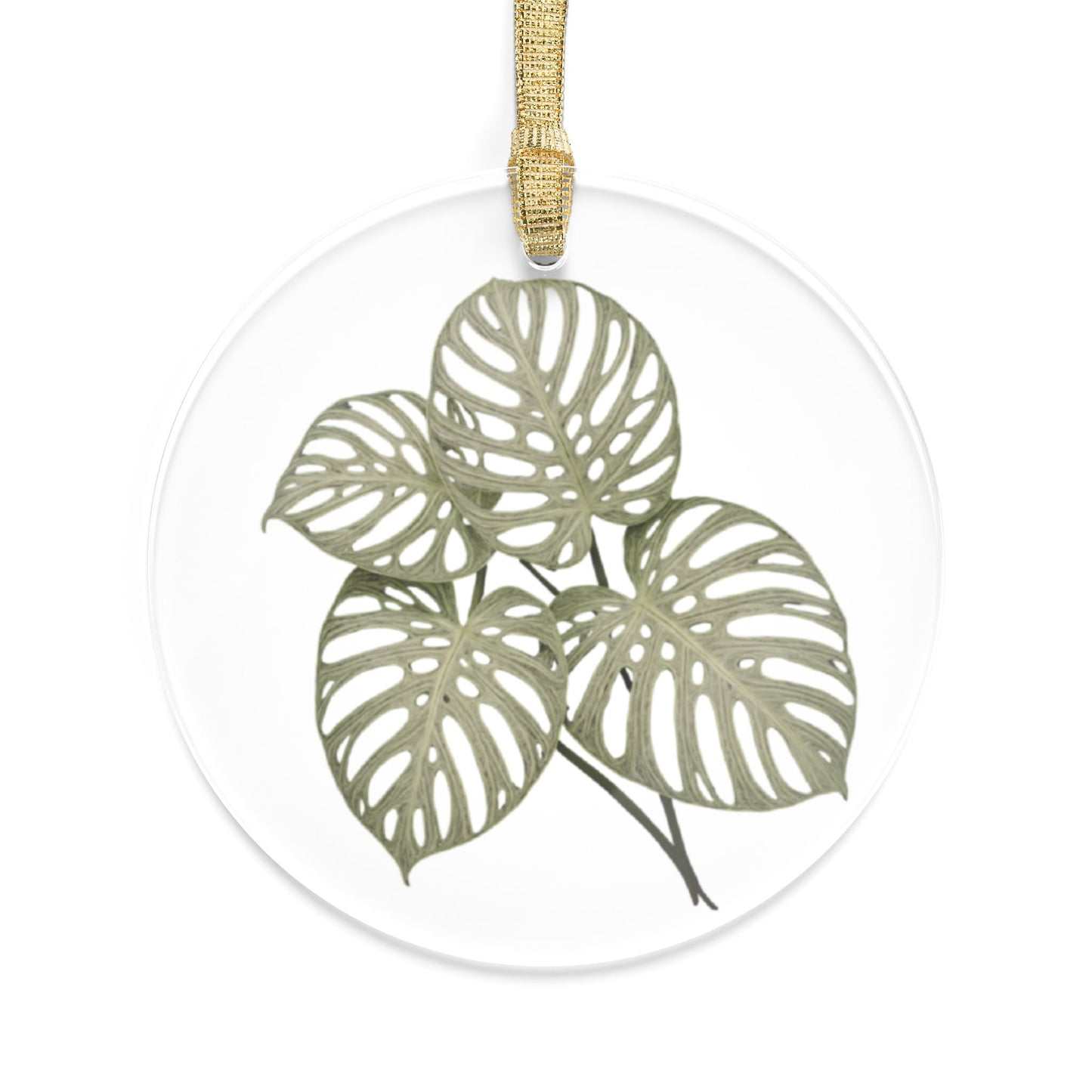 Monstera Leaf Acrylic Ornament — Botanical Holiday Decoration